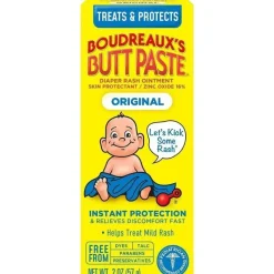 Boudreaux's Butt Paste Diaper Rash*Boudreaux's Baby Butt Paste Original Diaper Rash Cream | Baby Ointment | 2 Oz.Tube