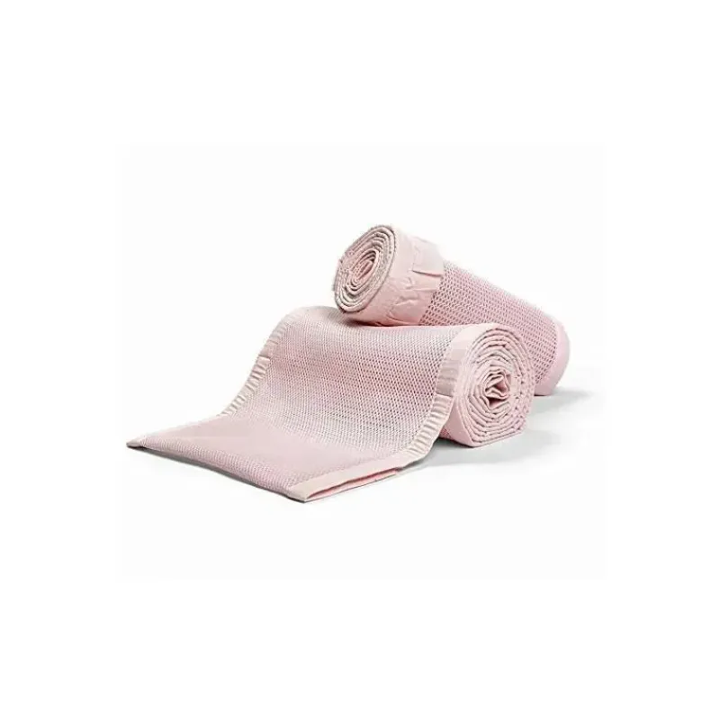 BreathableBaby Crib & Bed Sheets*- Breathable Mesh Crib Liner, Deluxe Ruffle Collection, Blush