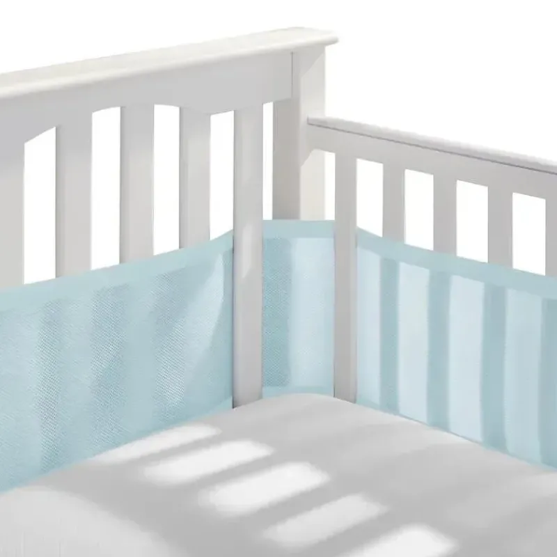 BreathableBaby Crib & Bed Sheets*- Breathable Mesh Liner for Full-Size Cribs, Classic 3mm Mesh, Blue Green Aqua