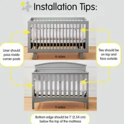 BreathableBaby Crib & Bed Sheets*- Breathable Mesh Liner for Full-Size Cribs, Classic 3mm Mesh, Blue Green Aqua
