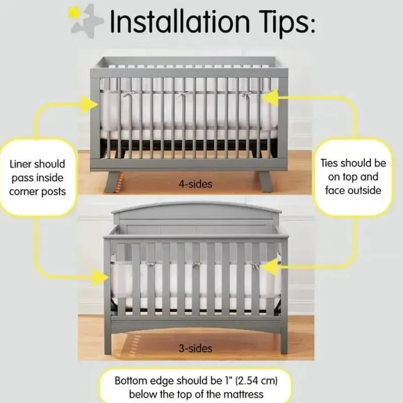 BreathableBaby Crib & Bed Sheets*- Breathable Mesh Liner for Full-Size Cribs, Classic 3mm Mesh, Blue Green Aqua