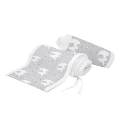 BreathableBaby Bumpers, Liners & Skirts*- Classic Breathable Mesh Crib Liner, Peaceful Elephant Gray