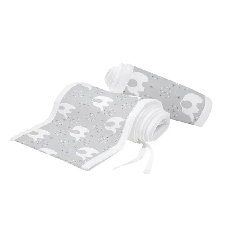 BreathableBaby Bumpers, Liners & Skirts*- Classic Breathable Mesh Crib Liner, Peaceful Elephant Gray