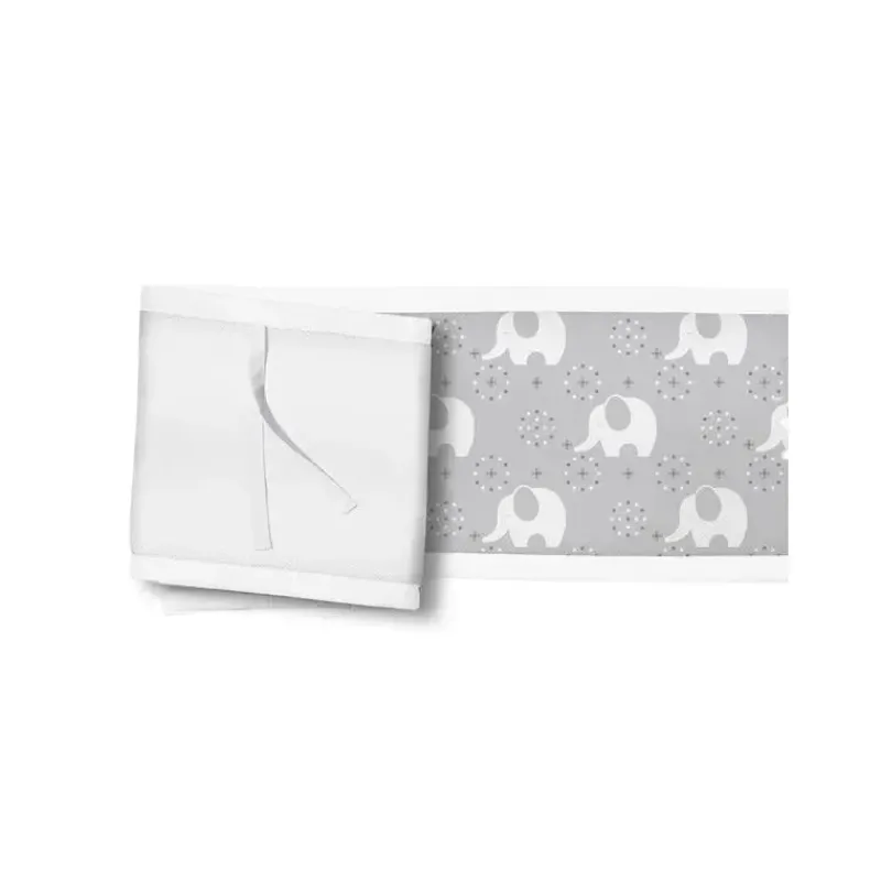 BreathableBaby Bumpers, Liners & Skirts*- Classic Breathable Mesh Crib Liner, Peaceful Elephant Gray