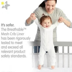 BreathableBaby Bumpers, Liners & Skirts*- Classic Breathable Mesh Crib Liner, Gray