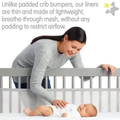 BreathableBaby Bumpers, Liners & Skirts*- Classic Breathable Mesh Crib Liner, Gray