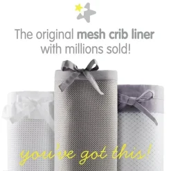 BreathableBaby Bumpers, Liners & Skirts*- Classic Breathable Mesh Crib Liner, Gray