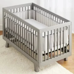 BreathableBaby Bumpers, Liners & Skirts*- Classic Breathable Mesh Crib Liner, Gray
