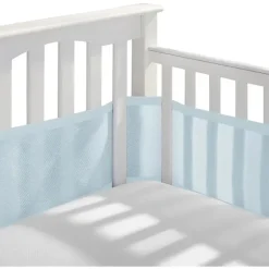 BreathableBaby Bumpers, Liners & Skirts*- Classic Breathable Mesh Crib Liner, Light Blue