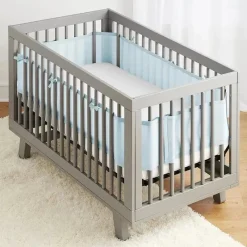 BreathableBaby Bumpers, Liners & Skirts*- Classic Breathable Mesh Crib Liner, Light Blue