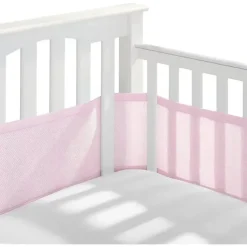 BreathableBaby Bumpers, Liners & Skirts*- Classic Breathable Mesh Crib Liner, Light Pink