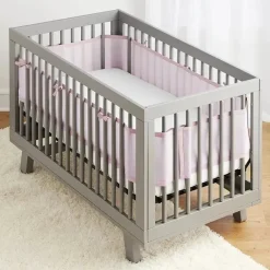 BreathableBaby Bumpers, Liners & Skirts*- Classic Breathable Mesh Crib Liner, Light Pink