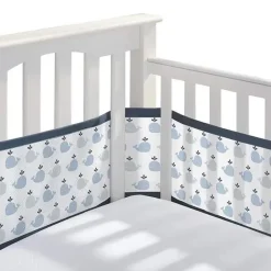 BreathableBaby Bumpers, Liners & Skirts*- Classic Breathable Mesh Crib Liner, Little Whale Navy