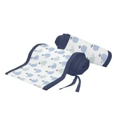 BreathableBaby Bumpers, Liners & Skirts*- Classic Breathable Mesh Crib Liner, Little Whale Navy