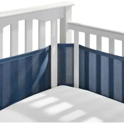 BreathableBaby Bumpers, Liners & Skirts*- Classic Breathable Mesh Crib Liner, True Navy