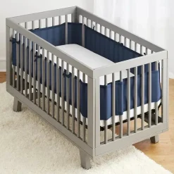 BreathableBaby Bumpers, Liners & Skirts*- Classic Breathable Mesh Crib Liner, True Navy