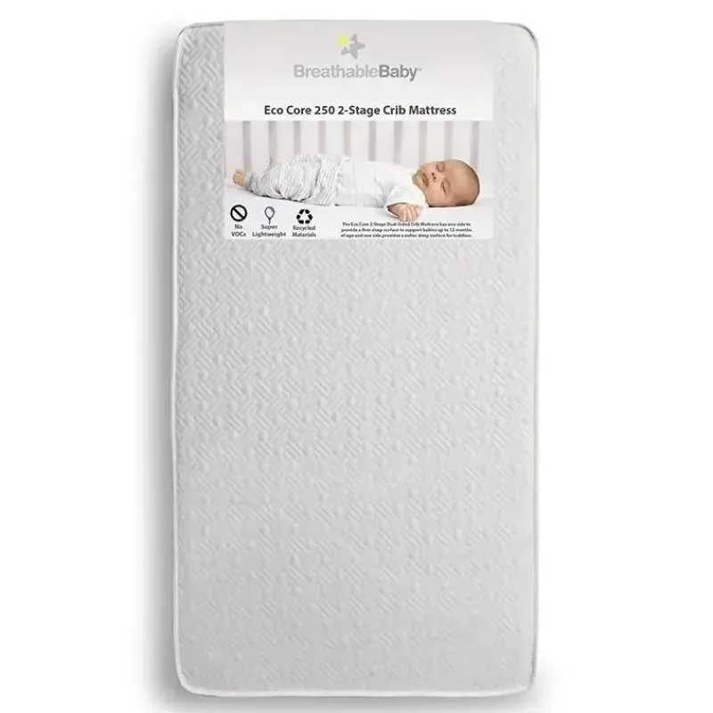 BreathableBaby Mattresses, Pads & Covers*- Eco Core 250 1-Stage Dual Sided, White