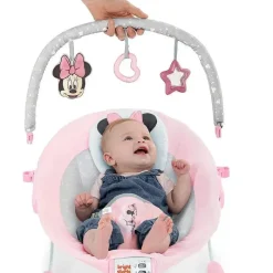 Bright Starts Mickey & Minnie|Bouncers, Swings & Rockers*- Baby Disney Minnie Mouse Rosy Skies Bouncer Pink