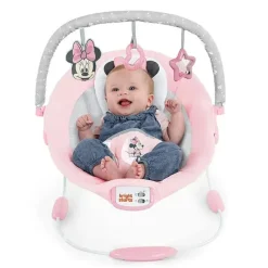 Bright Starts Mickey & Minnie|Bouncers, Swings & Rockers*- Baby Disney Minnie Mouse Rosy Skies Bouncer Pink