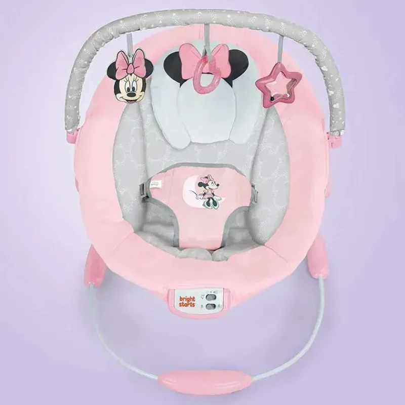 Bright Starts Mickey & Minnie|Bouncers, Swings & Rockers*- Baby Disney Minnie Mouse Rosy Skies Bouncer Pink