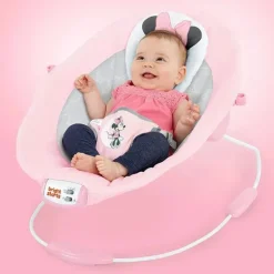Bright Starts Mickey & Minnie|Bouncers, Swings & Rockers*- Baby Disney Minnie Mouse Rosy Skies Bouncer Pink