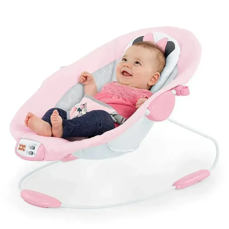 Bright Starts Mickey & Minnie|Bouncers, Swings & Rockers*- Baby Disney Minnie Mouse Rosy Skies Bouncer Pink
