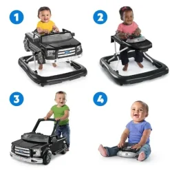 Bright Starts Walkers|Toys For 0-12 Months*- Ford F-150 4-in-1 Agate Black Baby Activity Center & Push Walker