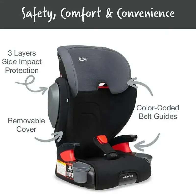 Britax Booster Car Seats*- Highpoint 2-Stage Belt Positioning Booster Car Seat, Black Ombre