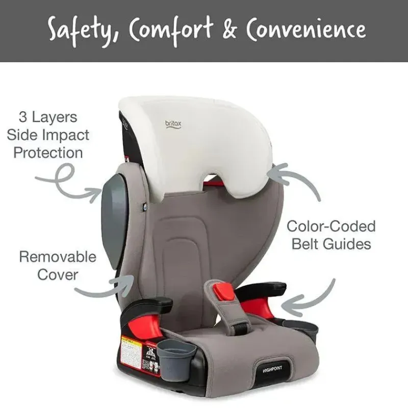 Britax Booster Car Seats*- Highpoint 2-Stage Belt Positioning Booster Car Seat, Gray Ombre