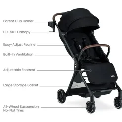 Britax Lightweight Strollers*- Juniper Compact On-The-Go Stroller, Raven Black