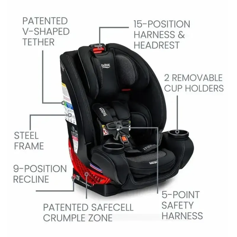 Britax All In One Car Seat|Convertible Car Seats*- One4Life ClickTight All-in-One Car Seat, Cool Flow Carbon