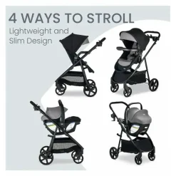Britax Travel Systems*- Willow Brook S+ Travel System with Alpine Anti-Rebound Base, Graphite Onyx