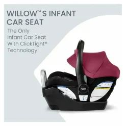 Britax Infant Car Seats*- Willow S Infant Car Seat with Alpine Anti-Rebound Base, Ruby Onyx