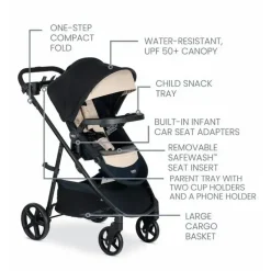 Britax Travel Systems*Willow Brook S + Travel System with Alpine Anti-Rebound Base - Sand Onyx