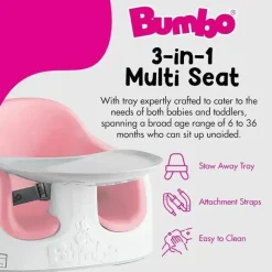 Bumbo Potty Seats*Distribution - Multi Seat 3-in-1 Baby & Toddler Convertible Non-Slip Floor, Cradle Pink
