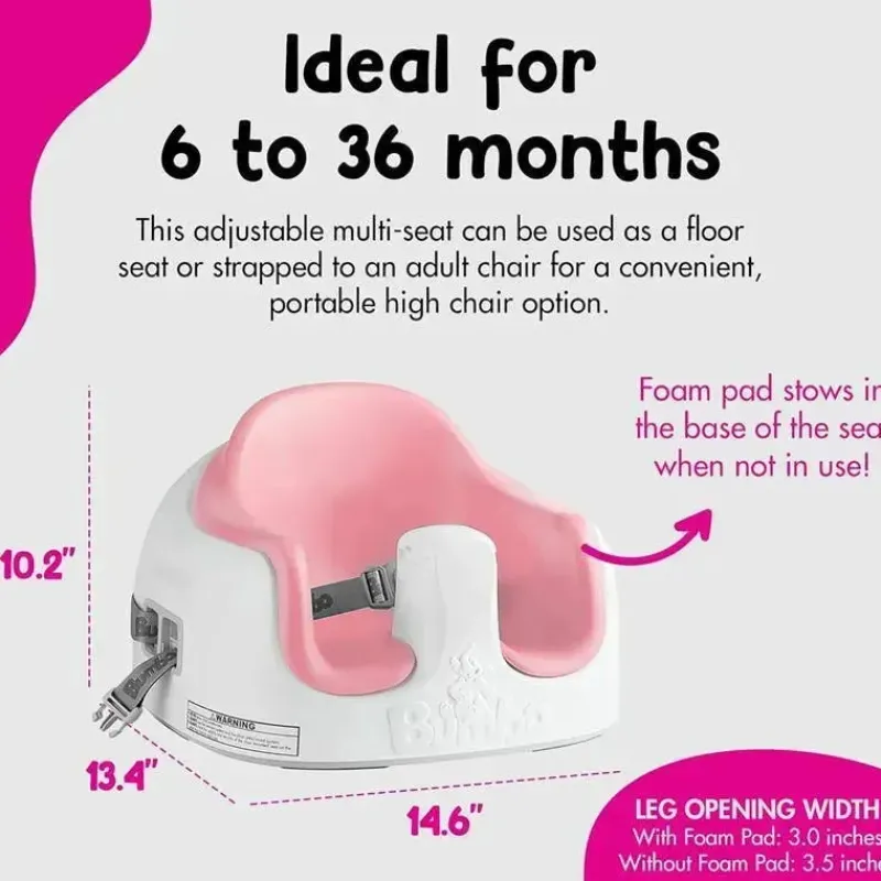 Bumbo Potty Seats*Distribution - Multi Seat 3-in-1 Baby & Toddler Convertible Non-Slip Floor, Cradle Pink