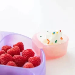 Bumkins Utensils & Accessories|Dishes, Utensils & Food Containers*- Baby Silicone Little Dippers, Attaches to Bowls, Dishes and Plates, 2 Pack, Magenta Jelly