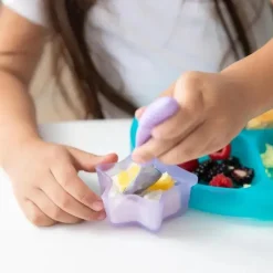 Bumkins Utensils & Accessories|Dishes, Utensils & Food Containers*- Baby Silicone Little Dippers, Attaches to Bowls, Dishes and Plates, 2 Pack, Magenta Jelly