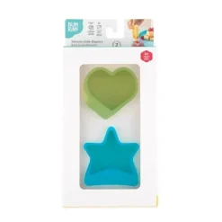 Bumkins Utensils & Accessories|Dishes, Utensils & Food Containers*- Baby Silicone Little Dippers, Attaches to Bowls, Dishes and Plates, 2 Pack, Aqua Jelly