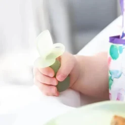 Bumkins Utensils & Accessories|Dishes, Utensils & Food Containers*- Baby Utensils Set, Chewtensils Silicone, Green Jelly