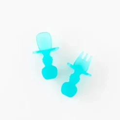 Bumkins Utensils & Accessories|Dishes, Utensils & Food Containers*- Baby Utensils Set, Chewtensils Silicone, Blue Jelly