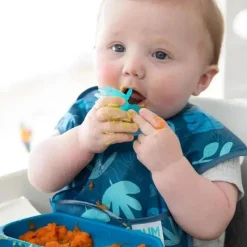 Bumkins Utensils & Accessories|Dishes, Utensils & Food Containers*- Baby Utensils Set, Chewtensils Silicone, Blue Jelly