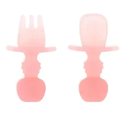 Bumkins Utensils & Accessories|Dishes, Utensils & Food Containers*- Baby Utensils Set, Chewtensils Silicone, Pink Jelly