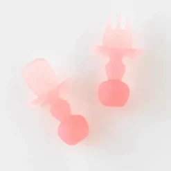 Bumkins Utensils & Accessories|Dishes, Utensils & Food Containers*- Baby Utensils Set, Chewtensils Silicone, Pink Jelly