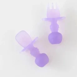 Bumkins Utensils & Accessories|Dishes, Utensils & Food Containers*- Baby Utensils Set, Chewtensils Silicone, Purple Jelly