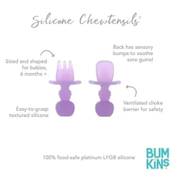 Bumkins Utensils & Accessories|Dishes, Utensils & Food Containers*- Baby Utensils Set, Chewtensils Silicone, Purple Jelly