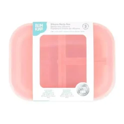 Bumkins Food Jars & Snack Cups|Dishes, Utensils & Food Containers*- Snack/Lunch Bento Box, 3 Compartment Container, Pink Jelly