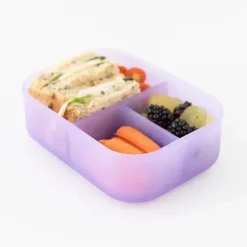 Bumkins Food Jars & Snack Cups|Dishes, Utensils & Food Containers*- Snack/Lunch Bento Box, 3 Compartment Container, Purple Jelly