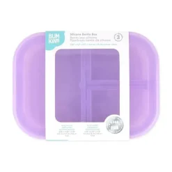 Bumkins Food Jars & Snack Cups|Dishes, Utensils & Food Containers*- Snack/Lunch Bento Box, 3 Compartment Container, Purple Jelly