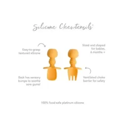 Bumkins Utensils & Accessories|Dishes, Utensils & Food Containers*- Chewtensils baby utensils set - Tangerine